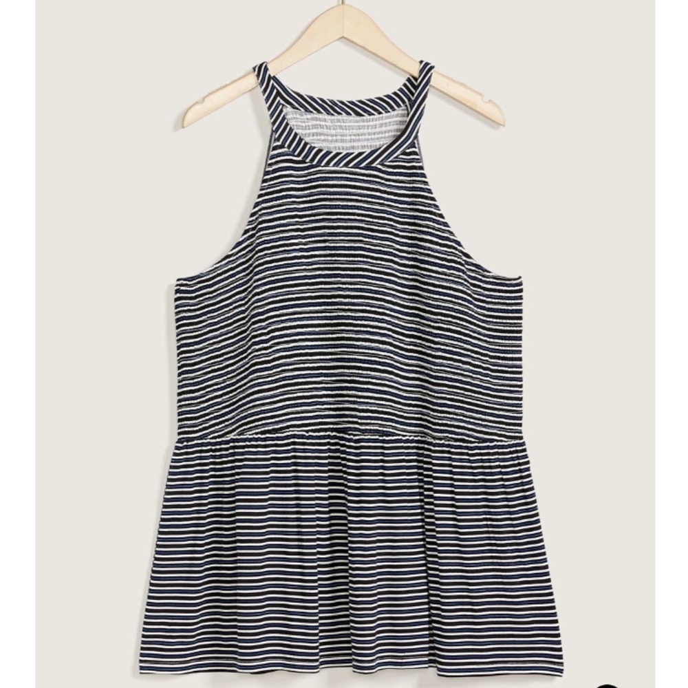 Penningtons High Neck Striped Smocked Tank
